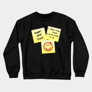 To Do Tasks Sticky Memo Crewneck Sweatshirt